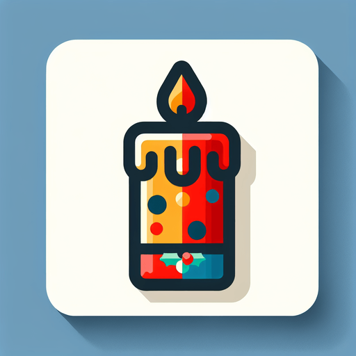 a christmas candle. plastic style. Single Game Texture. In-Game asset. 2d. Blank background. High contrast. No shadows.