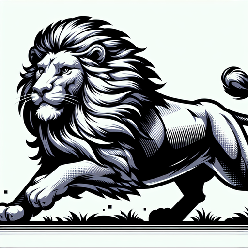 running lion, facing left, no background.
Single Game Texture. In-Game asset. 2d. Blank background. High contrast. No shadows.