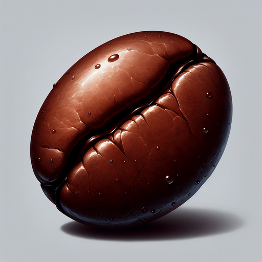 Coffee Bean With Nothing Else.
Single Game Texture. In-Game asset. 2d. Blank background. High contrast. No shadows.