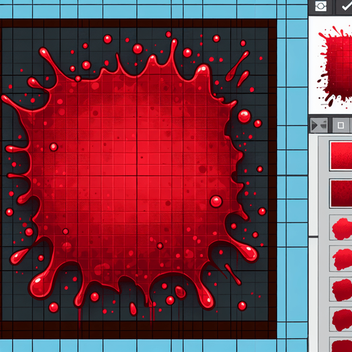 top down shooter blood texture.
Single Game Texture. In-Game asset. 2d. Blank background. High contrast. No shadows.