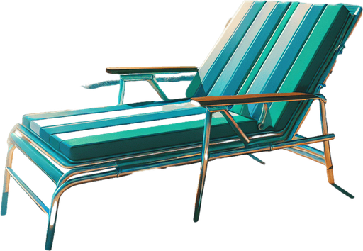 Une chaise longue de plage.
Image