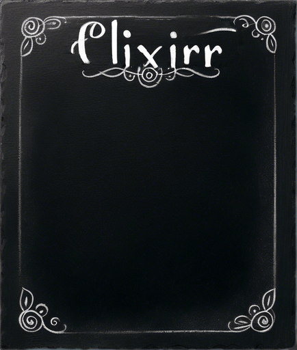 The Word "ELIXIR" in white chalk