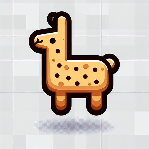 a llama-shaped cookie.
Single Game Texture. In-Game asset. 2d. Blank background. High contrast. No shadows.