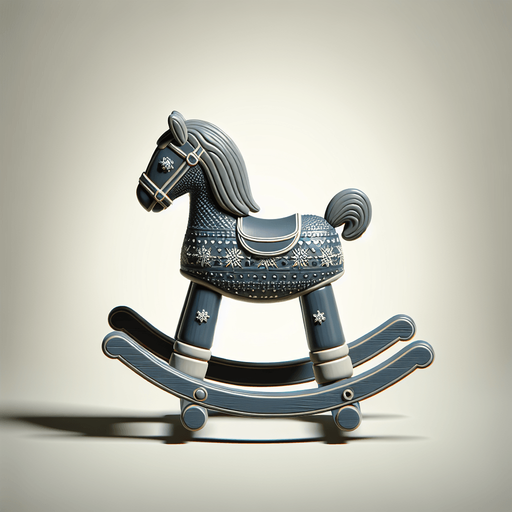 Christmas Rocking Horse. Plastic style Single Game Texture. In-Game asset. 2d. Blank background. High contrast. No shadows.