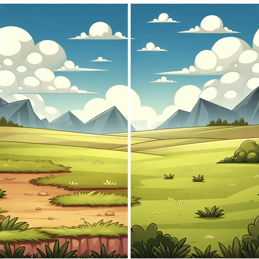 cartoon field background
Single Game Texture. In-Game asset. 2d. Blank background. High contrast. No shadows.