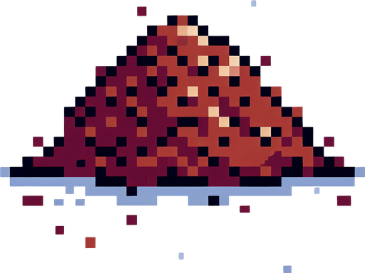 pixel art. heap of dirt. small.
Single Game Texture. In-Game asset. 2d. Blank background. High contrast. No shadows.