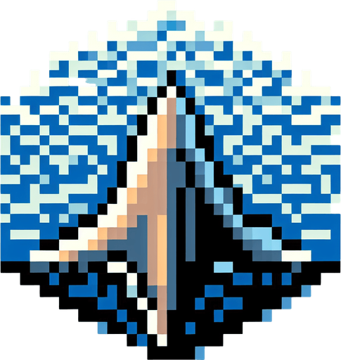 shark fin seen from above. bir-eye perspective view. pixelated 8-bit.
Single Game Texture. In-Game asset. 2d. Blank background. High contrast. No shadows.