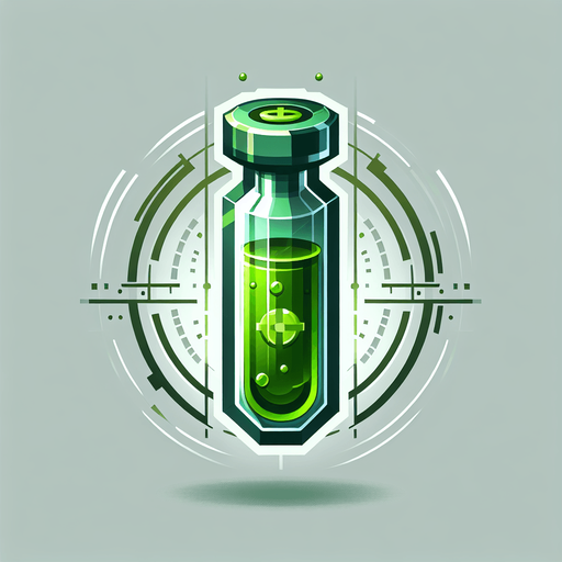 Futuristic terpene vial green Single Game Texture. In-Game asset. 2d. Blank background. High contrast. No shadows.