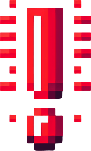 pixel art of red exclamation mark.