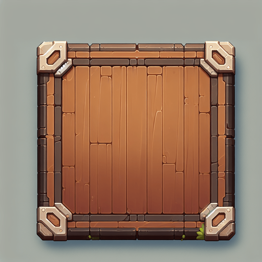 brown wooden board. game gui style. 2048x400 pixels.
Single Game Texture. In-Game asset. 2d. Blank background. High contrast. No shadows.