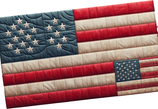 Drapeau national des USA en fond d'un patchwork des États américains..
Single Game Texture. In-Game asset. 2d. Blank background. High contrast. No shadows.