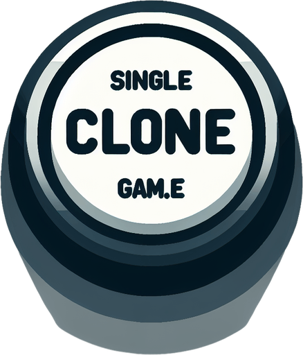 a button that says "clone".
Single Game Texture. In-Game asset. 2d. Blank background. High contrast. No shadows.