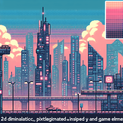 Design a minimalistic, pixelated background for a cyberpunk AI city, focusing on a futuristic yet understated aesthetic to ensure it doesn't overshadow game elements.. pixelated. 8 bit..
Single Game Texture. In-Game asset. 2d. Blank background. High contrast. No shadows.