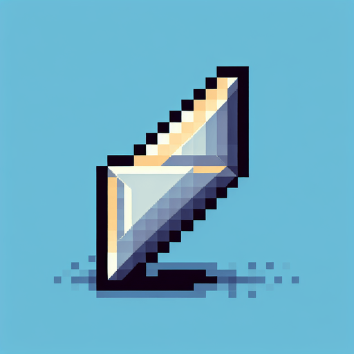 pixelart. a metallic triangular pointer..
Single Game Texture. In-Game asset. 2d. Blank background. High contrast. No shadows.