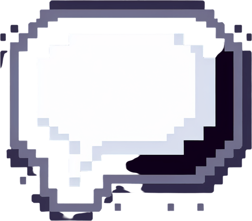 pixel art of a white speech bubble with thin black border.
In-Game asset. 2d. Blank background. High contrast. No shadows.