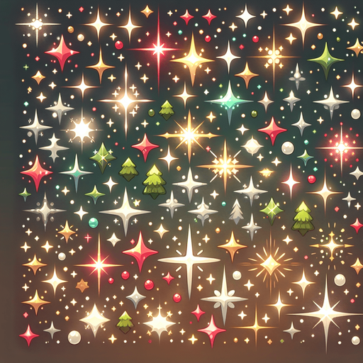 Christmas sparkles png Single Game Texture. In-Game asset. 2d. Blank background. High contrast. No shadows.