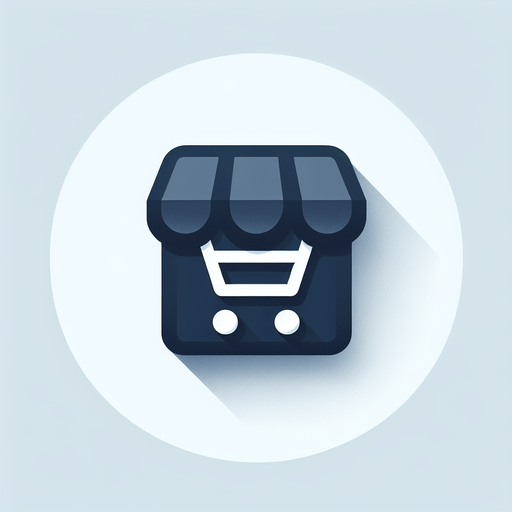 shop icon.
Single Game Texture. In-Game asset. 2d. Blank background. High contrast. No shadows.