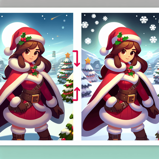 a christmas poster showcasing miss santa clause Single Game Texture. In-Game asset. 2d. Blank background. High contrast. No shadows.