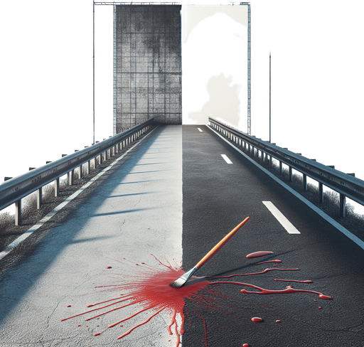 The background is half a road with blood.
Single Game Texture. In-Game asset. 2d. Blank background. High contrast. No shadows.