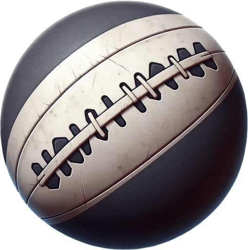 Ballon de rugby.
Single Game Texture. In-Game asset. 2d. Blank background. High contrast. No shadows.