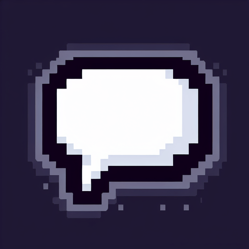 pixel art of a white speech bubble with thin black border.
In-Game asset. 2d. Blank background. High contrast. No shadows.