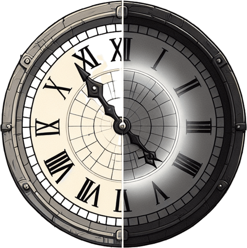 a clock.
Single Game Texture. In-Game asset. 2d. Blank background. High contrast. No shadows.