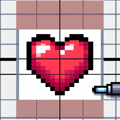 Pixel art heart icon . Single Game Texture. In-Game asset. 2d. Blank background. High contrast. No shadows.