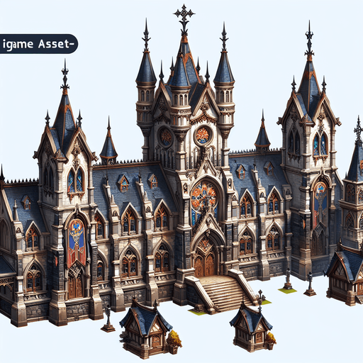 An school in a RTS fantasy style Single Game Texture. In-Game asset. 2d. Blank background. High contrast. No shadows.