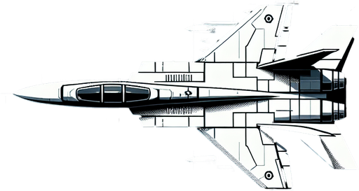 Fighter jet.
Single Game Texture. In-Game asset. 2d. Blank background. High contrast. No shadows.