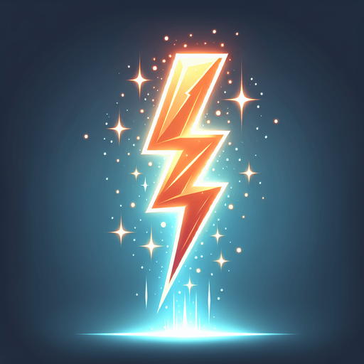 lightning bolt.
Single Game Texture. In-Game asset. 2d. Blank background. High contrast. No shadows.