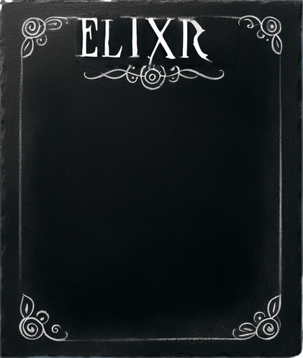 LETTERS "ELIXIR" in chalk