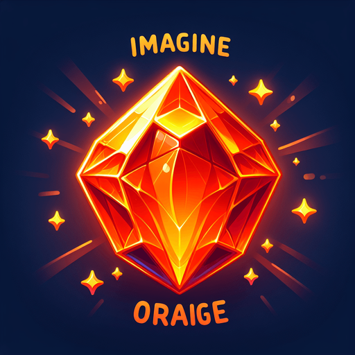 Magic Orange Gem.
Single Game Texture. In-Game asset. 2d. Blank background. High contrast. No shadows.