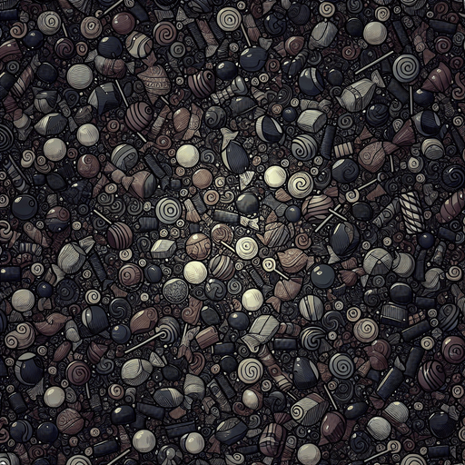 semitransparent dark seamless texture with candies