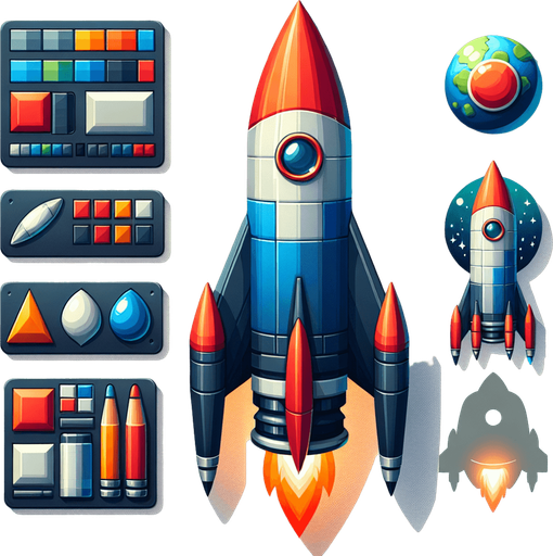 Looks exactly like a realistic rocket.
Single Game Texture. In-Game asset. 2d. Blank background. High contrast. No shadows.