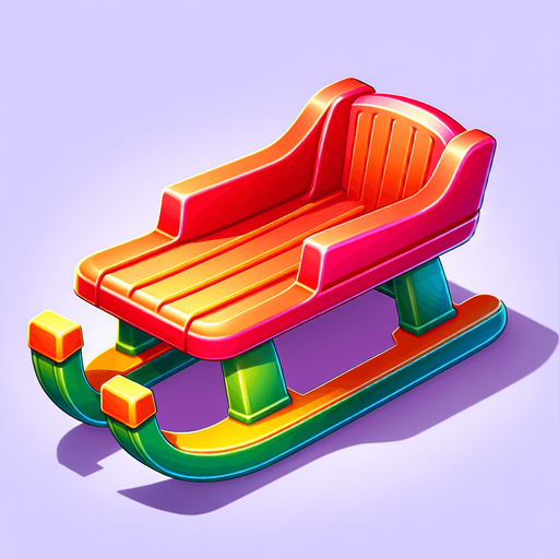 a sled plastic style. Single Game Texture. In-Game asset. 2d. Blank background. High contrast. No shadows.