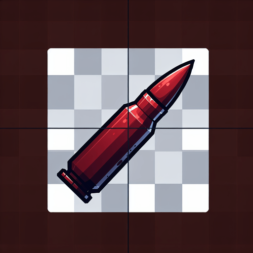 Red bullet facing towards the bottom of the game.
Single Game Texture. In-Game asset. 2d. Blank background. High contrast. No shadows.