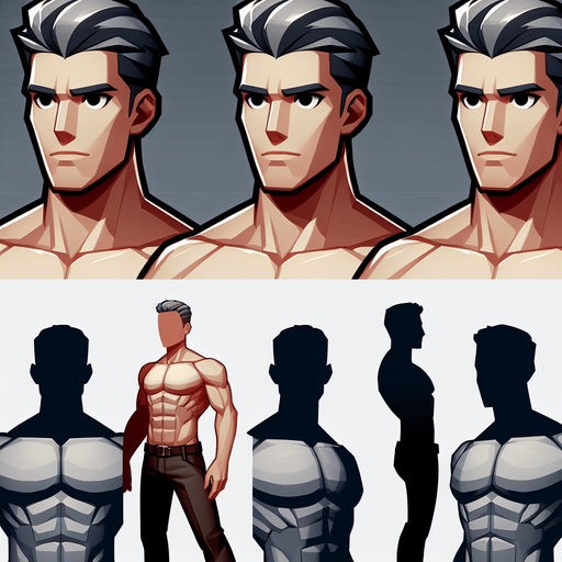 Stylized male.
Single Game Texture. In-Game asset. 2d. Blank background. High contrast. No shadows.