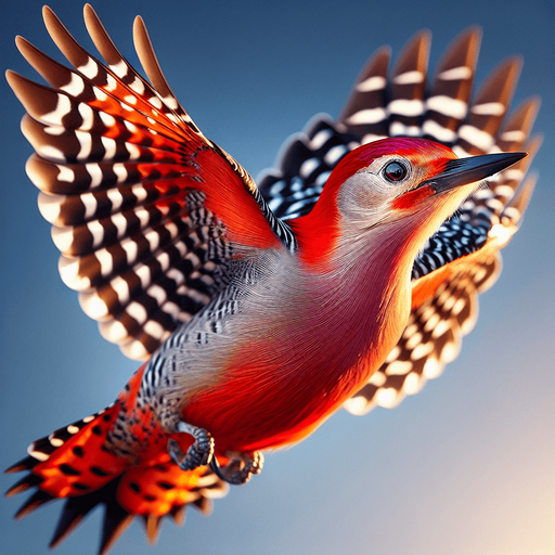 flying Red-bellied Woodpecker.