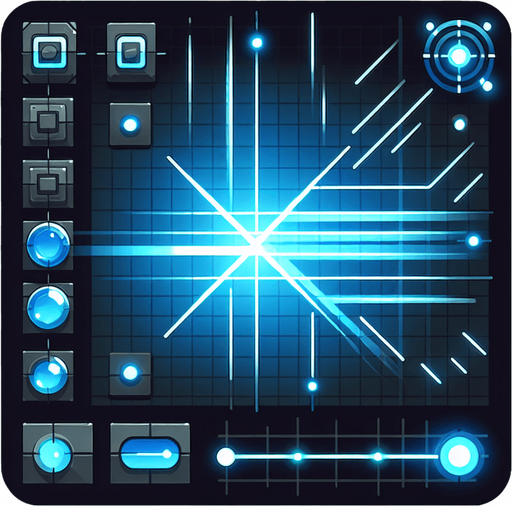 Blue,laser like.
Single Game Texture. In-Game asset. 2d. Blank background. High contrast. No shadows.