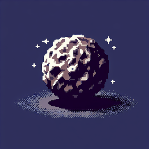 meteorite.
Single Game Texture. In-Game asset. 2d. Blank background. High contrast. No shadows.