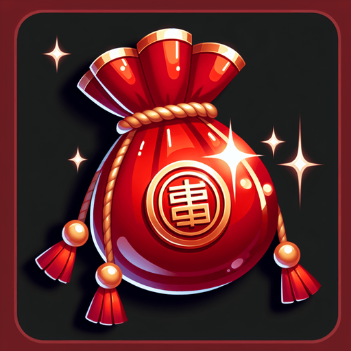 Shiny red envelope bao, chinese new years.
Single Game Texture. In-Game asset. 2d. Blank background. High contrast. No shadows.