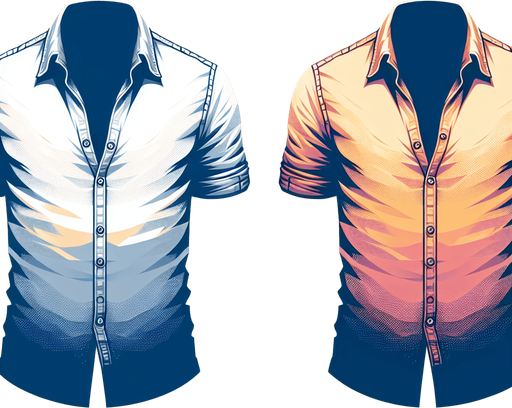 a fading shirt on a button.
Single Game Texture. In-Game asset. 2d. Blank background. High contrast. No shadows.