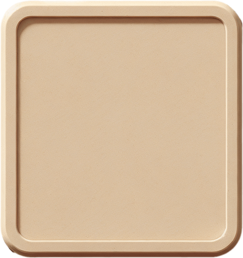 a photo realistic top view of empty flat beige plastic square. Single Game Texture. In-Game asset. 2d. No background. High contrast. No shadows.