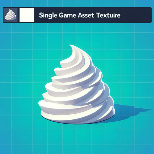 A swirl of delicious whipped cream.
Single Game Texture. In-Game asset. 2d. Blank background. High contrast. No shadows.