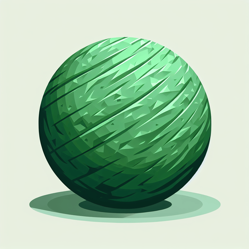 Green
 round ball.
Single Game Texture. In-Game asset. 2d. Blank background. High contrast. No shadows.