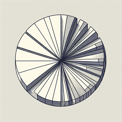 circle sliced into many pieces, flat image.
2d, white background, shadowless.