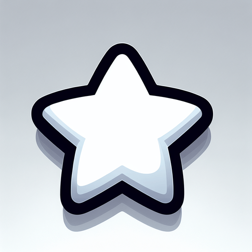 Cartoon, white star. Single Game Texture. In-Game asset. 2d. Blank background. High contrast. No shadows..
Single Game Texture. In-Game asset. 2d. Blank background. High contrast. No shadows.