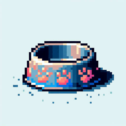 pixel art dog bowl.
Single Game Texture. In-Game asset. 2d. Blank background.