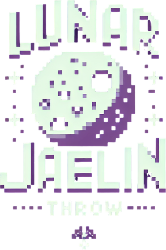 pixelart. a cool game logo with the text 'Lunar Javelin Throw'.
Single Game Texture. In-Game asset. 2d. Blank background. High contrast. No shadows.