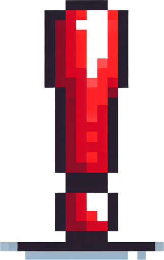 pixel art of red exclamation mark.